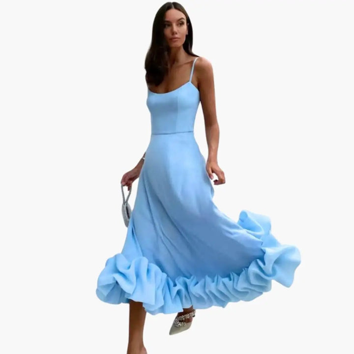 Women’s Sleeveless Dress with Ruffled Hem
