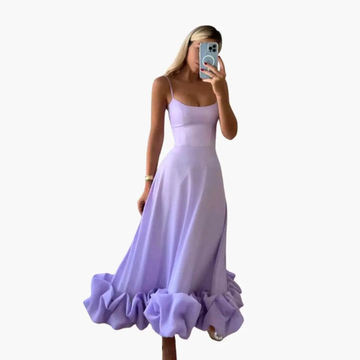 Women’s Sleeveless Dress with Ruffled Hem