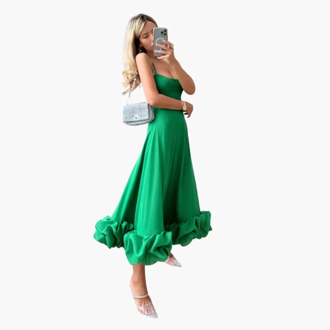 Women’s Sleeveless Dress with Ruffled Hem