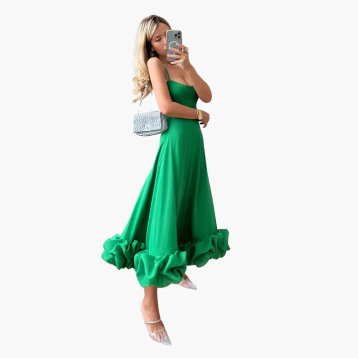 Women’s Sleeveless Dress with Ruffled Hem