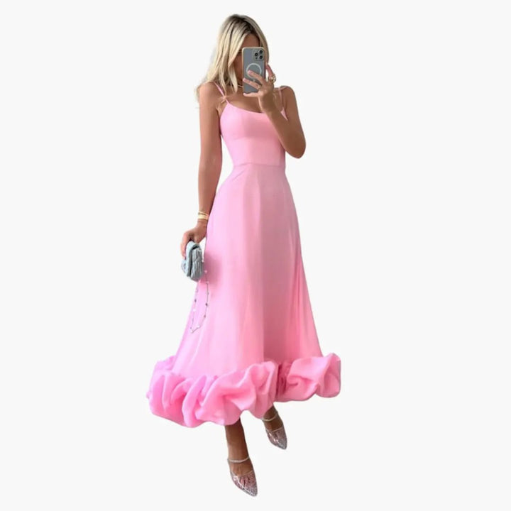 Women’s Sleeveless Dress with Ruffled Hem
