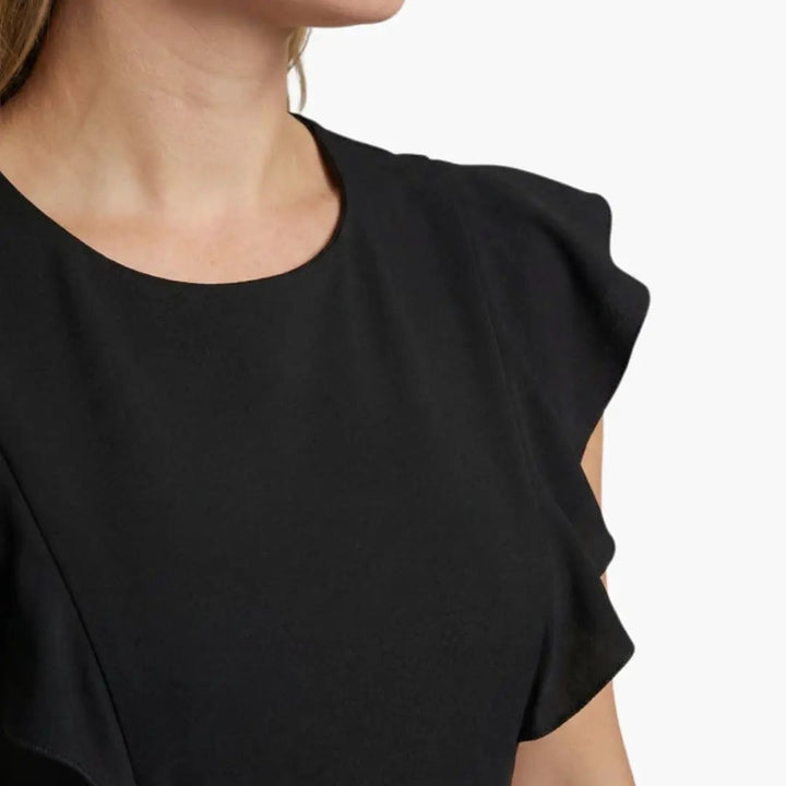 Women's Sleeveless Dress with Striped Surface and Flared Skirt