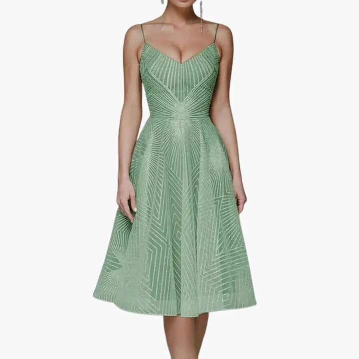 Women’s Sleeveless Midi Dress with Open Back