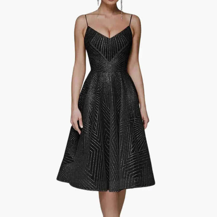 Women’s Sleeveless Midi Dress with Open Back