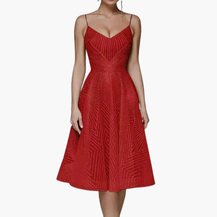 Women’s Sleeveless Midi Dress with Open Back