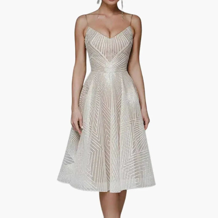 Women’s Sleeveless Midi Dress with Open Back