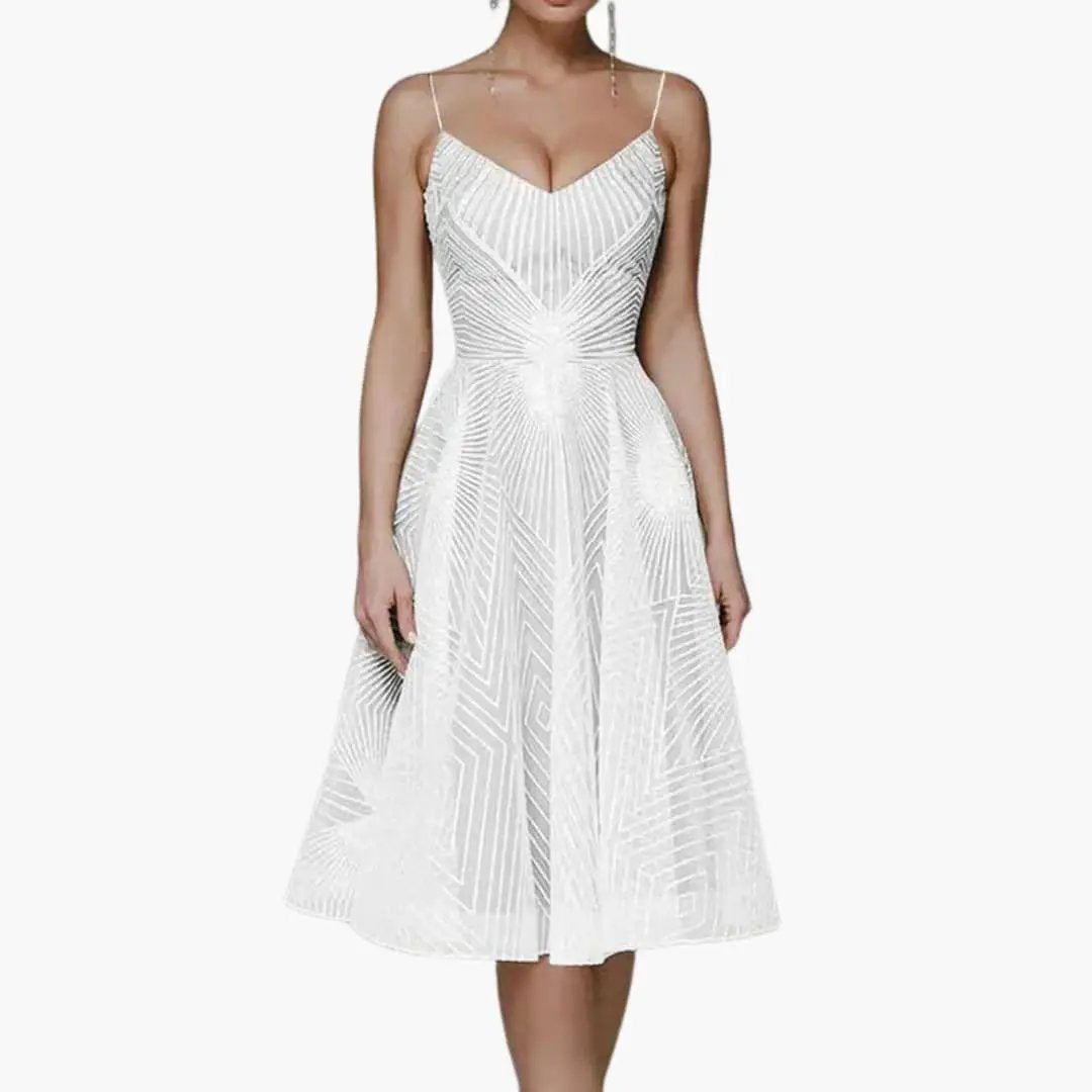 Women’s Sleeveless Midi Dress with Open Back