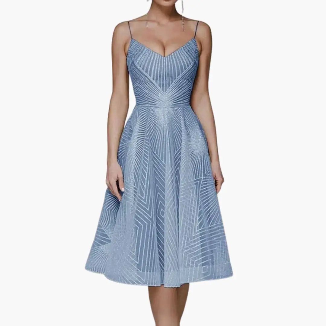 Women’s Sleeveless Midi Dress with Open Back