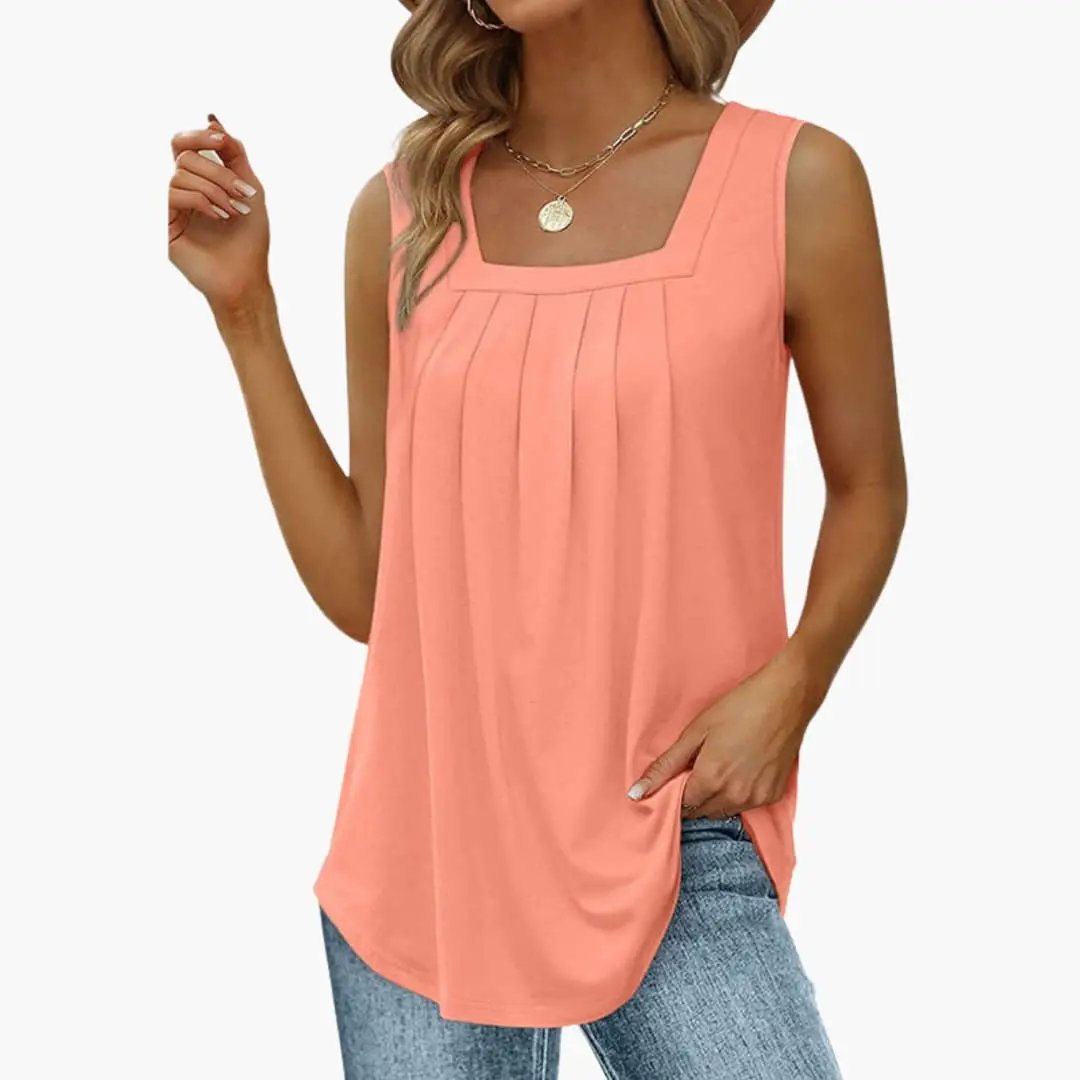 Women's Sleeveless Square Neck Blouse Top