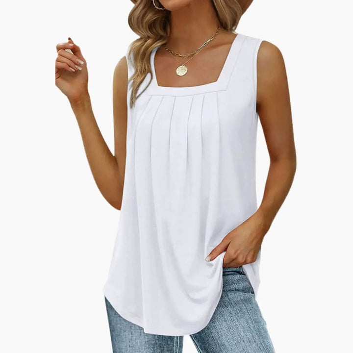 Women's Sleeveless Square Neck Blouse Top