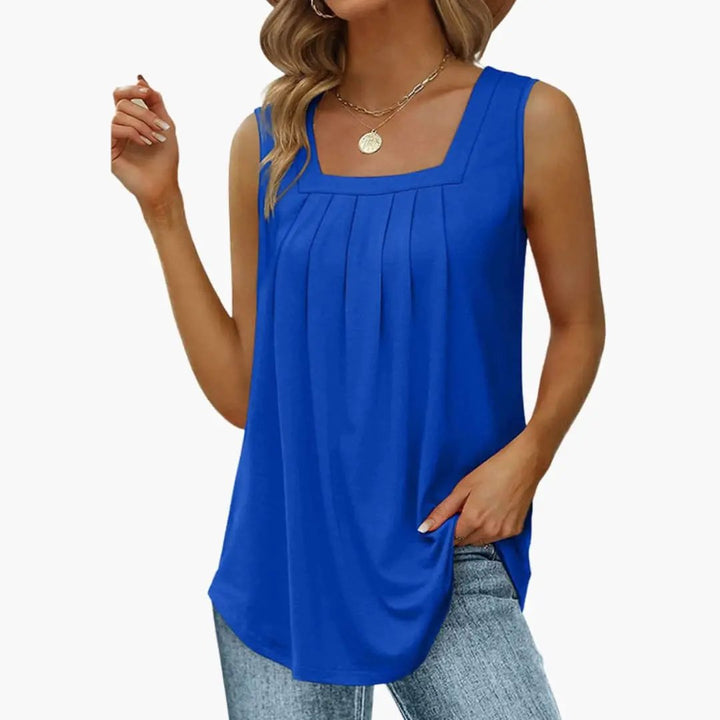Women's Sleeveless Square Neck Blouse Top
