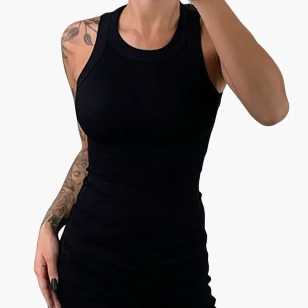 Women’s Sleeveless Top with Breathable Fabric and Slim Fit