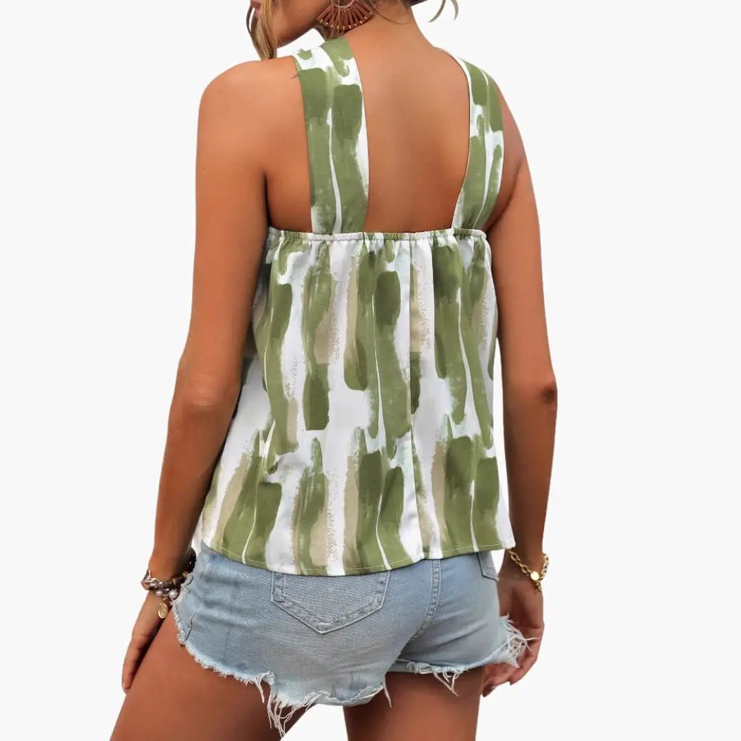 Women’s Sleeveless Top with Knot Closure and Lightweight Fabric