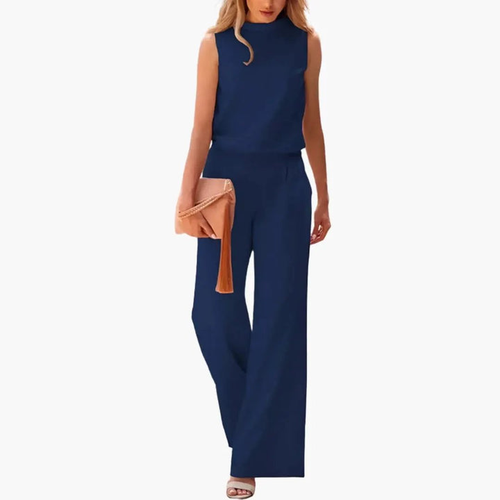 Women’s Sleeveless Wide Leg Jumpsuit with Minimal Design