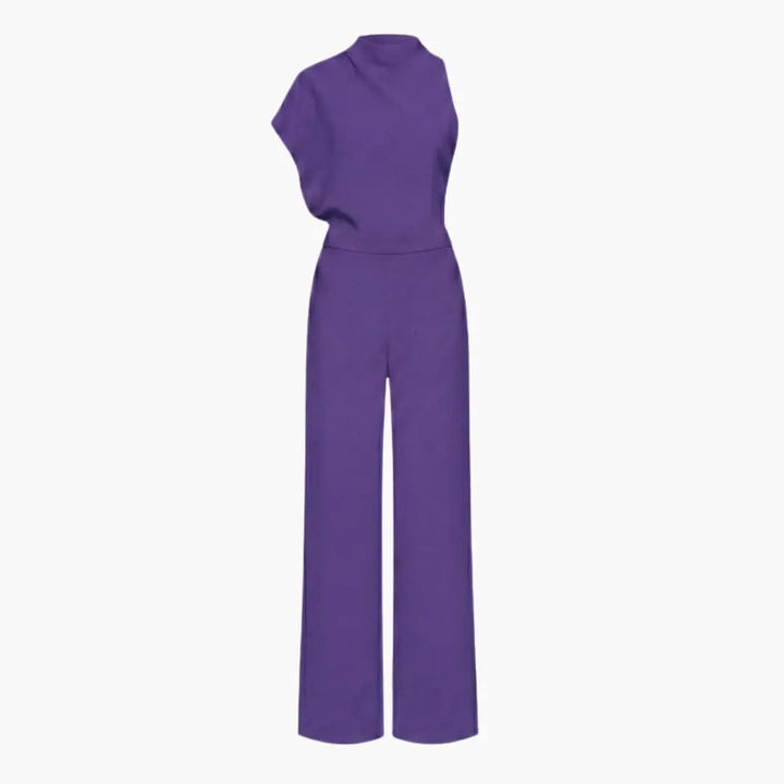 Women’s Sleeveless Wide Leg Jumpsuit with Round Neck