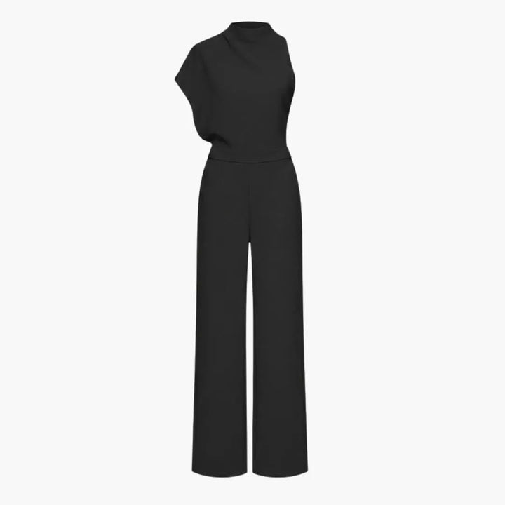 Women’s Sleeveless Wide Leg Jumpsuit with Round Neck
