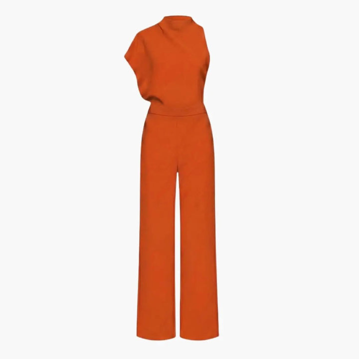 Women’s Sleeveless Wide Leg Jumpsuit with Round Neck