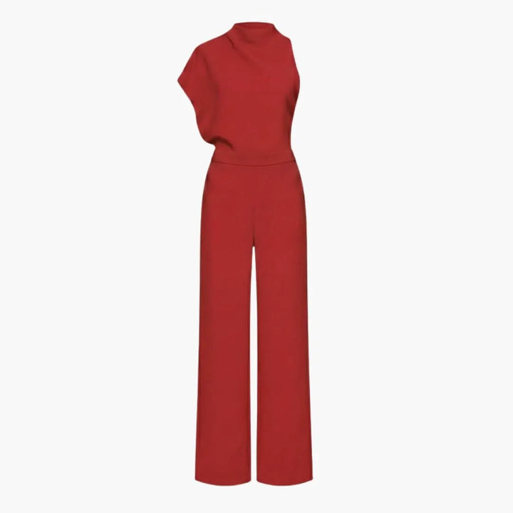Women’s Sleeveless Wide Leg Jumpsuit with Round Neck