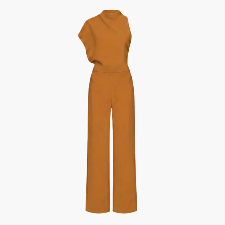 Women’s Sleeveless Wide Leg Jumpsuit with Round Neck