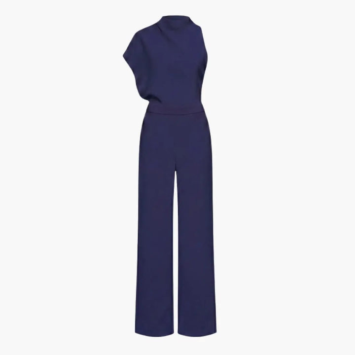 Women’s Sleeveless Wide Leg Jumpsuit with Round Neck