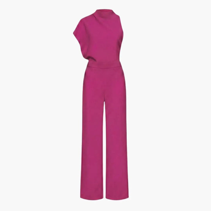 Women’s Sleeveless Wide Leg Jumpsuit with Round Neck