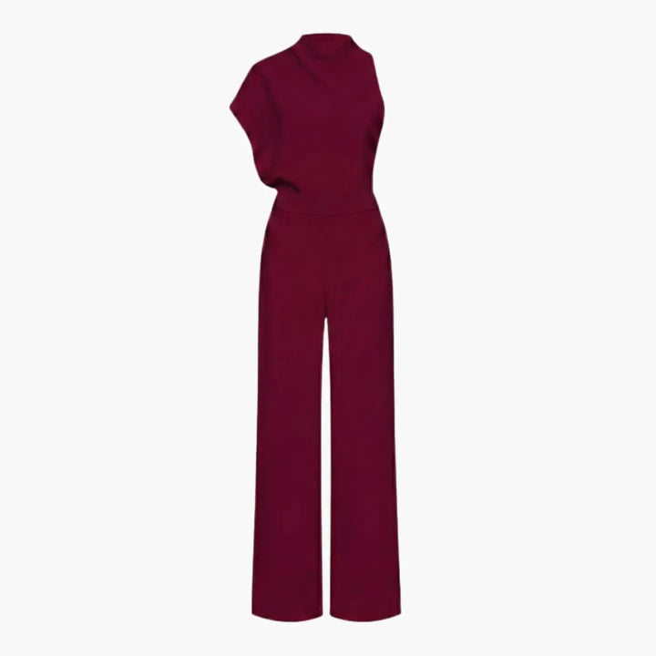 Women’s Sleeveless Wide Leg Jumpsuit with Round Neck