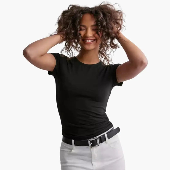 Women’s Slim Fit T-Shirt with Round Neck and Short Sleeves