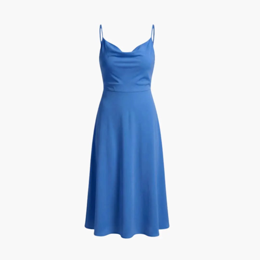Women’s Square Neck Maxi Dress with Back Lace - Up Waist
