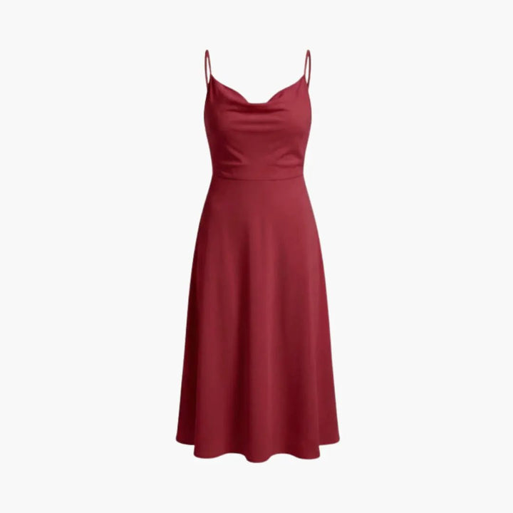 Women’s Square Neck Maxi Dress with Back Lace - Up Waist