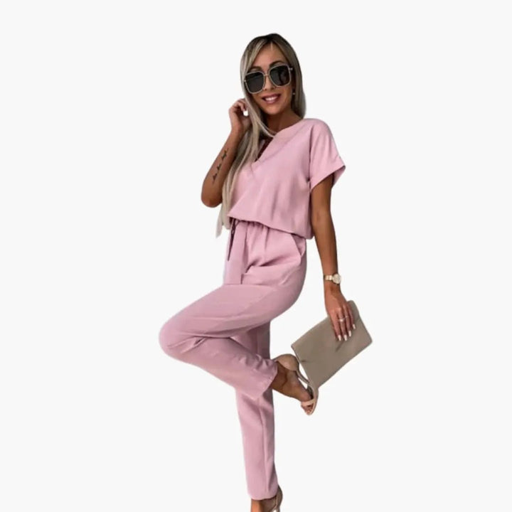 Women’s Straight Leg Jumpsuit with Structured Upper