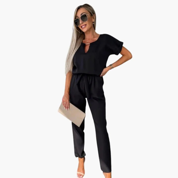 Women’s Straight Leg Jumpsuit with Structured Upper