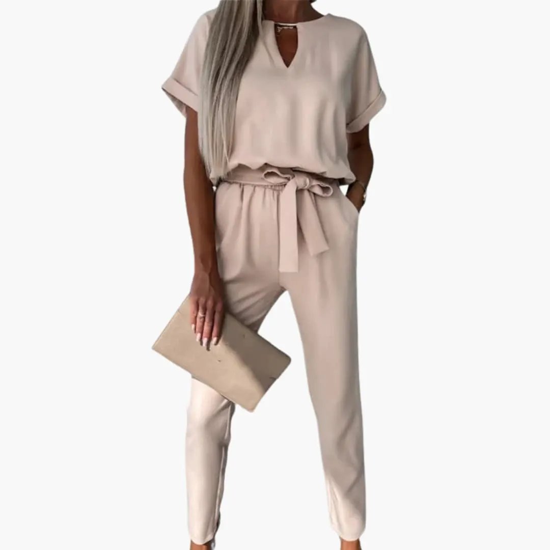 Women’s Straight Leg Jumpsuit with Structured Upper