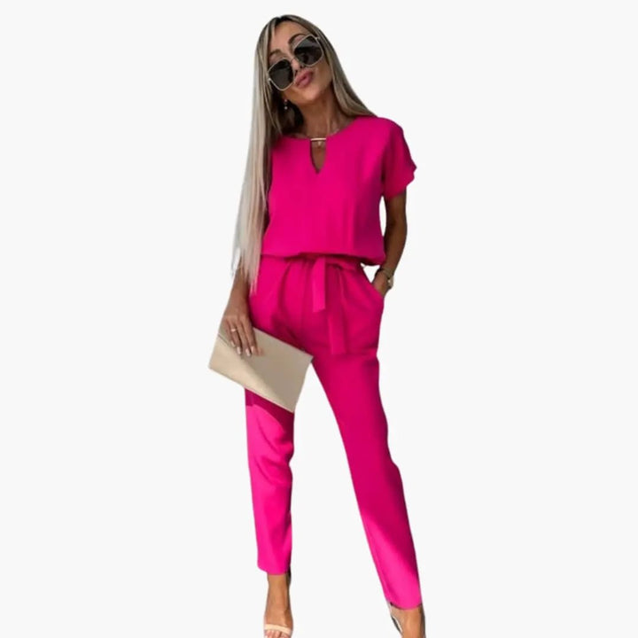 Women’s Straight Leg Jumpsuit with Structured Upper