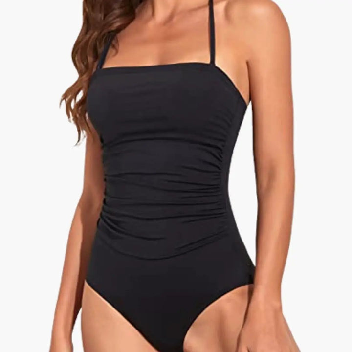 Women’s Strapless One-Piece Swimsuit with Tummy Control Panel