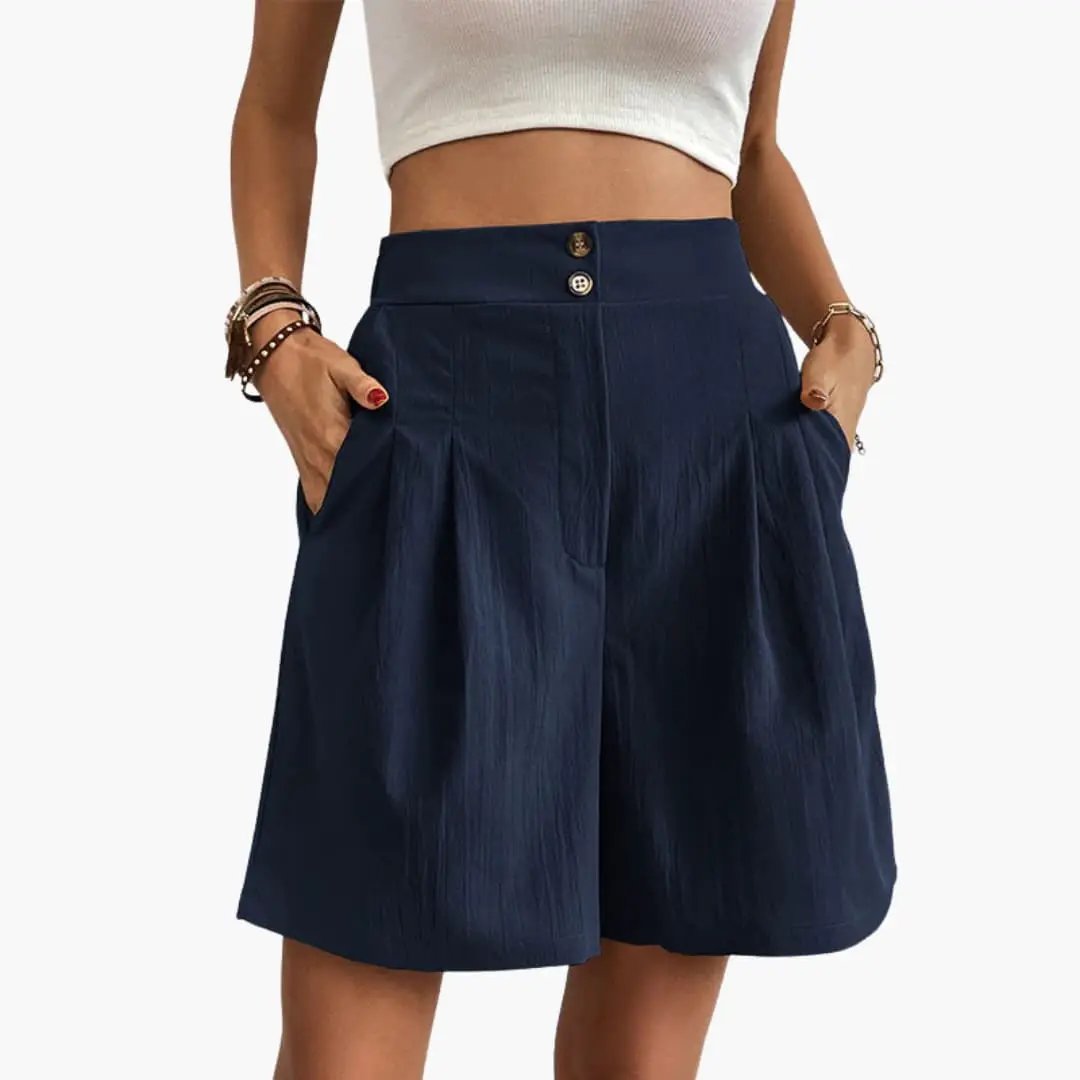 Women’s Stretch Cargo Shorts with Elastic Waist and Pockets