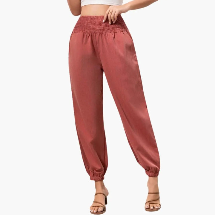 Women’s Summer Pants with Elastic Waist and Wide Leg
