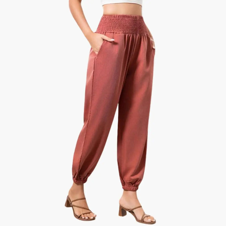 Women’s Summer Pants with Elastic Waist and Wide Leg