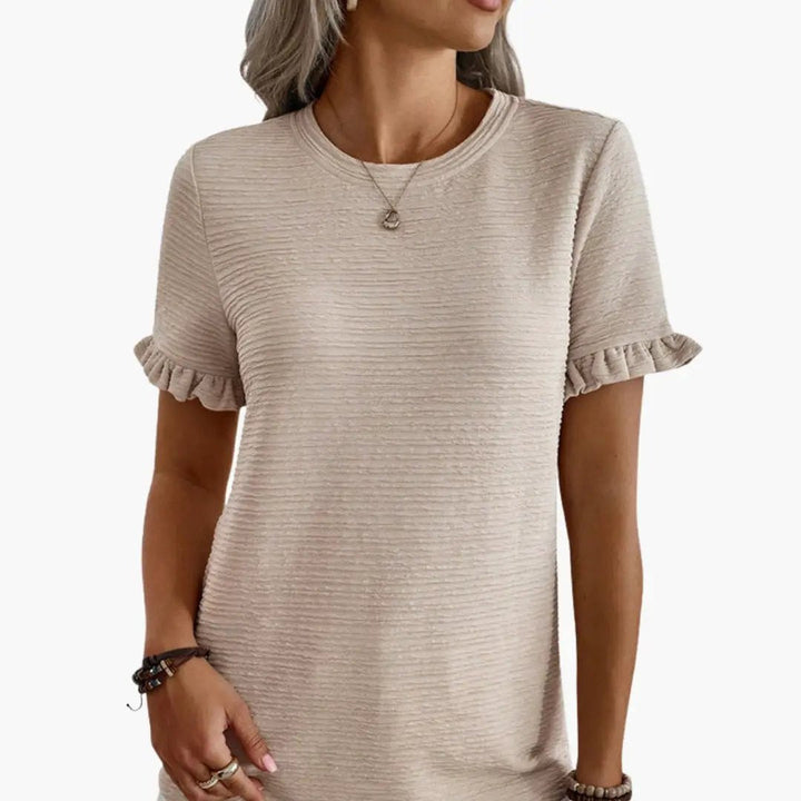 Women’s Textured Ruffle Sleeve T-Shirt