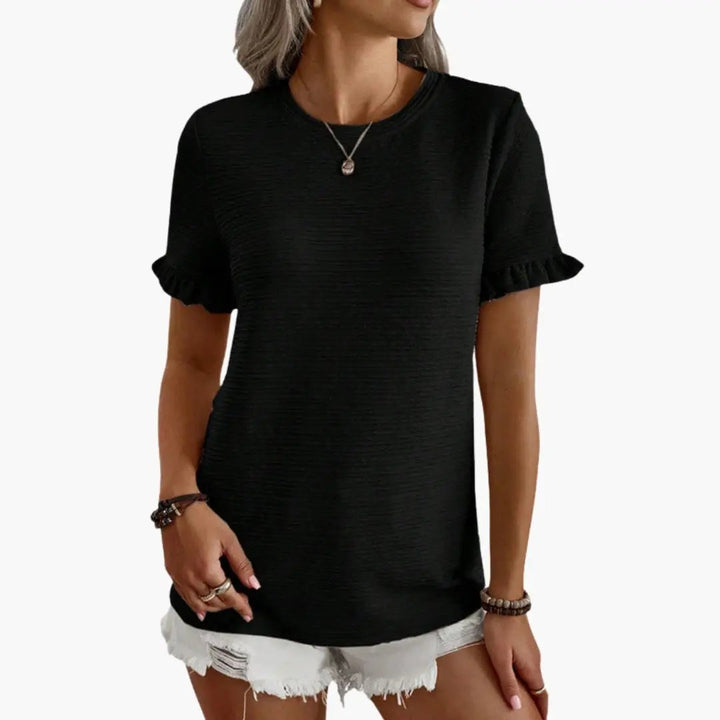 Women’s Textured Ruffle Sleeve T-Shirt