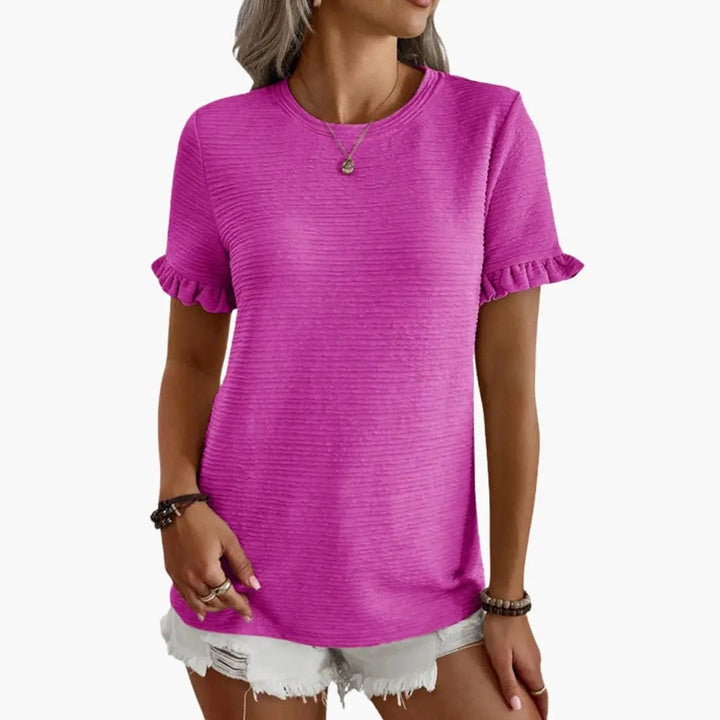 Women’s Textured Ruffle Sleeve T-Shirt