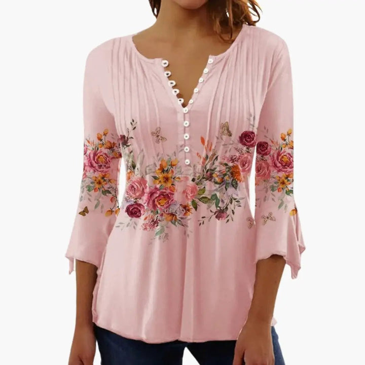 Women's Top with Cotton Blend and Tailored Fit