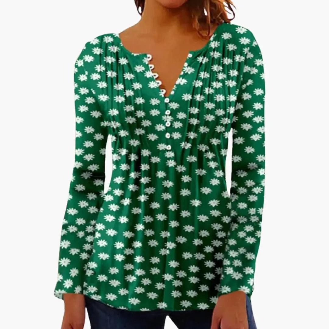 Women's Top with Cotton Blend and Tailored Fit