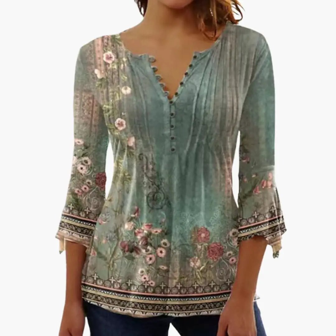 Women's Top with Cotton Blend and Tailored Fit