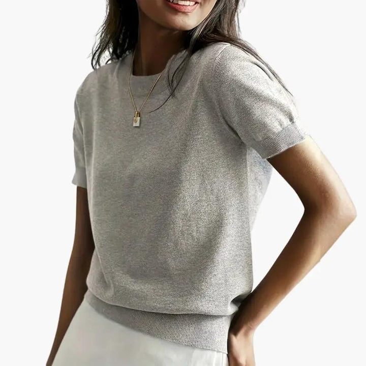 Women's Top with Short Sleeves and Lightweight Fabric