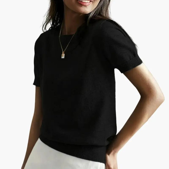 Women's Top with Short Sleeves and Lightweight Fabric
