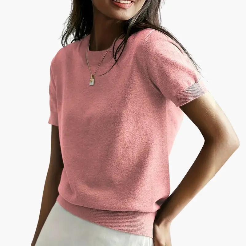 Women's Top with Short Sleeves and Lightweight Fabric
