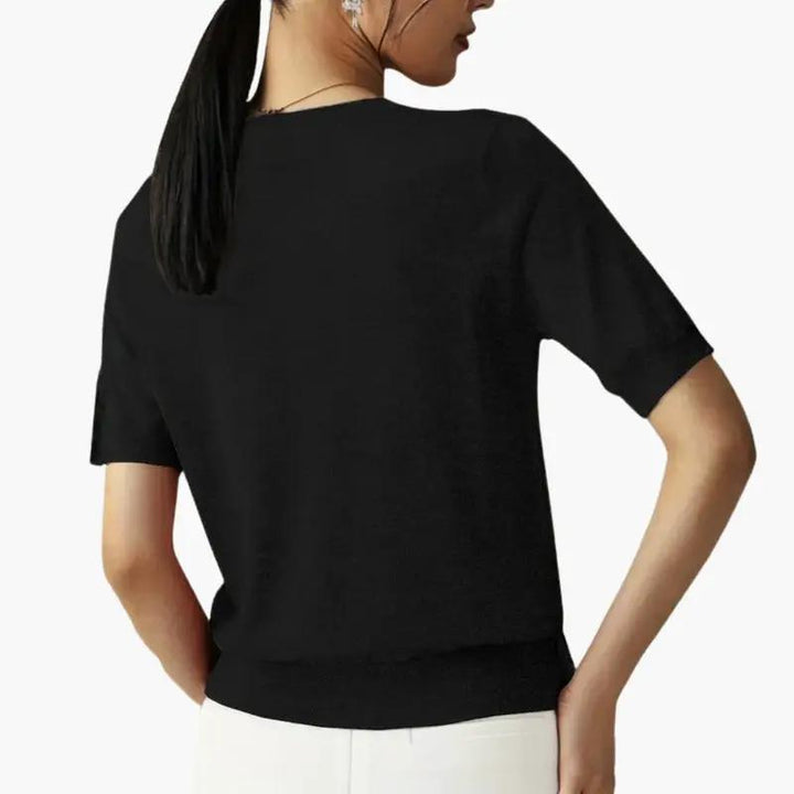 Women's Top with Short Sleeves and Lightweight Fabric