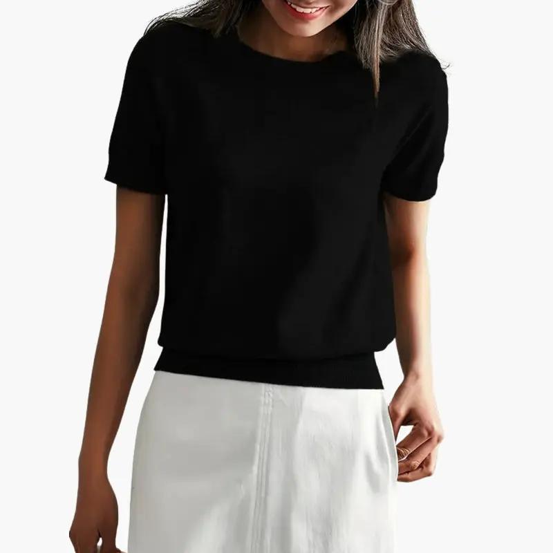 Women's Top with Short Sleeves and Lightweight Fabric