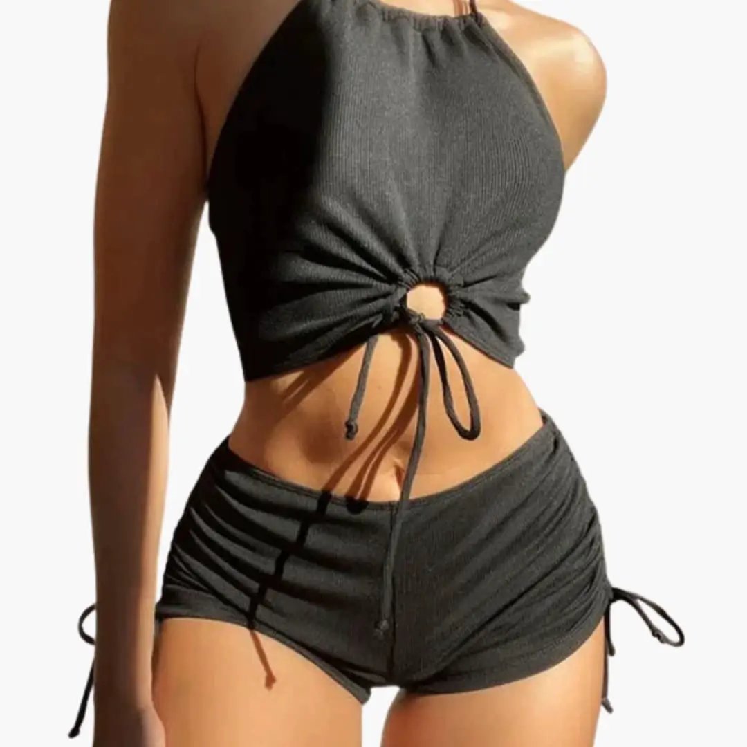 Women’s Triangle Bikini Set with Tie Side Bottom – Two-Piece Swimsuit