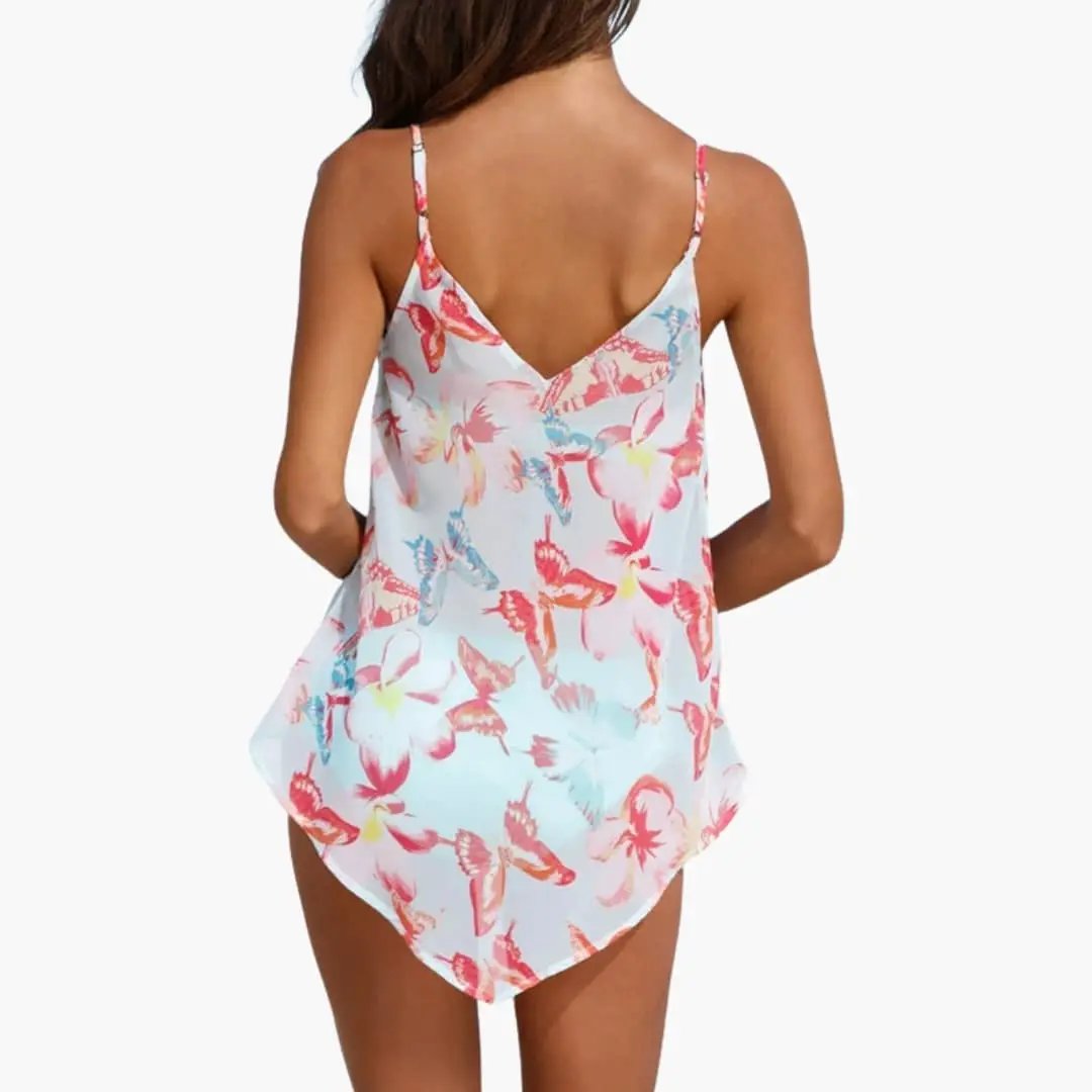 Women’s Tropical Print Tankini Swimsuit Set